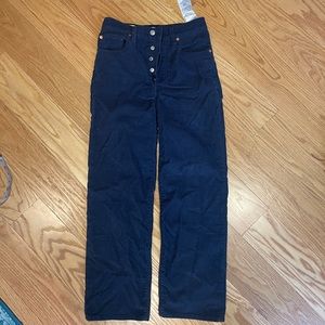 Levi’s ribcage straight dark blue corduroys